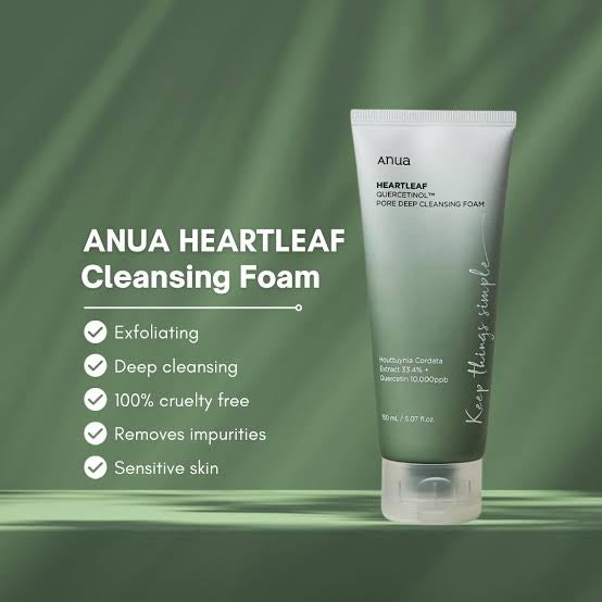 Anua HEARTLEAF QUERCETINOL PORE DEEP CLEANSING FOAM